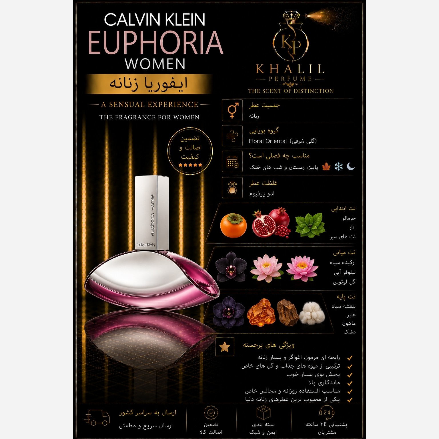 عطر کالوین کلین ایفوریا زنانه (هر میل)