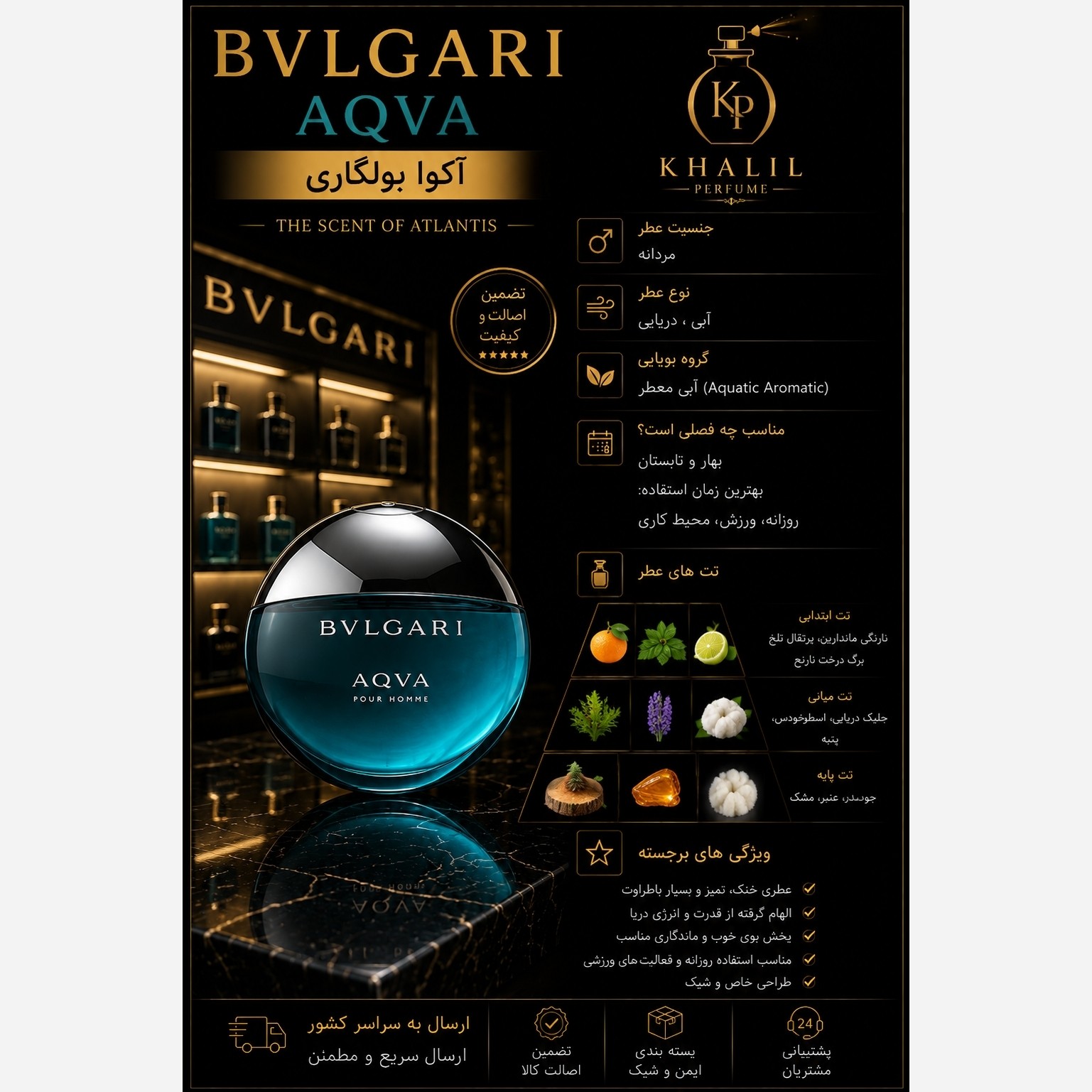 عطر بولگاری آکوا پور هوم (هر میل)