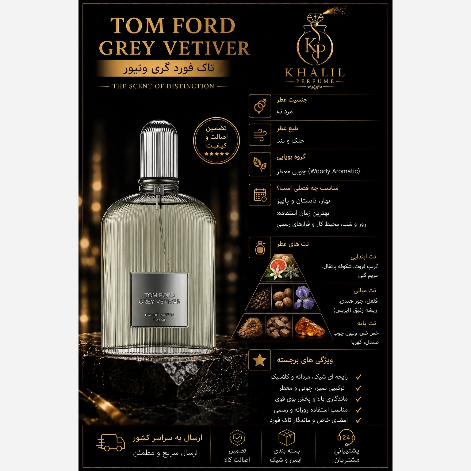 عطر تام فورد گری وتیور (هر میل)