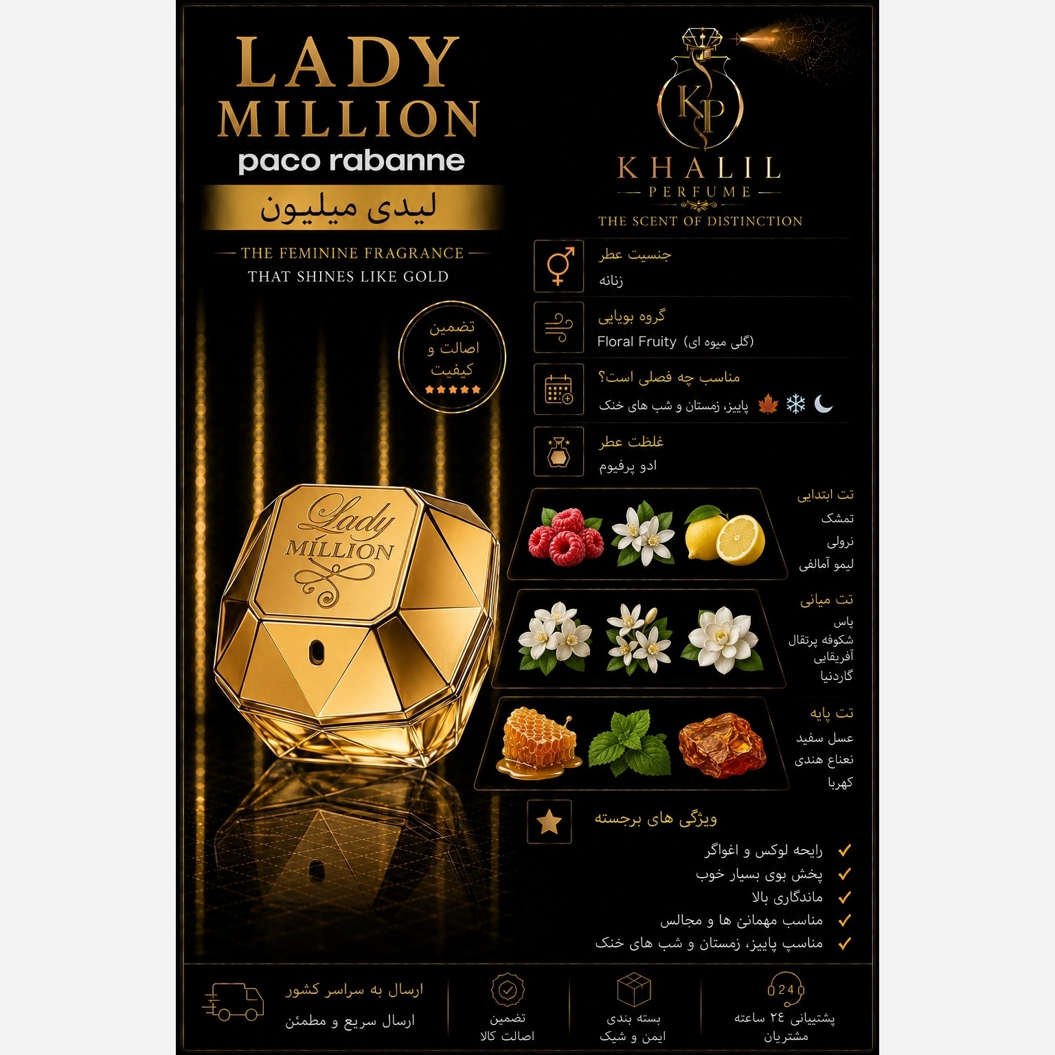 عطر لیدی میلیون(هر میل)