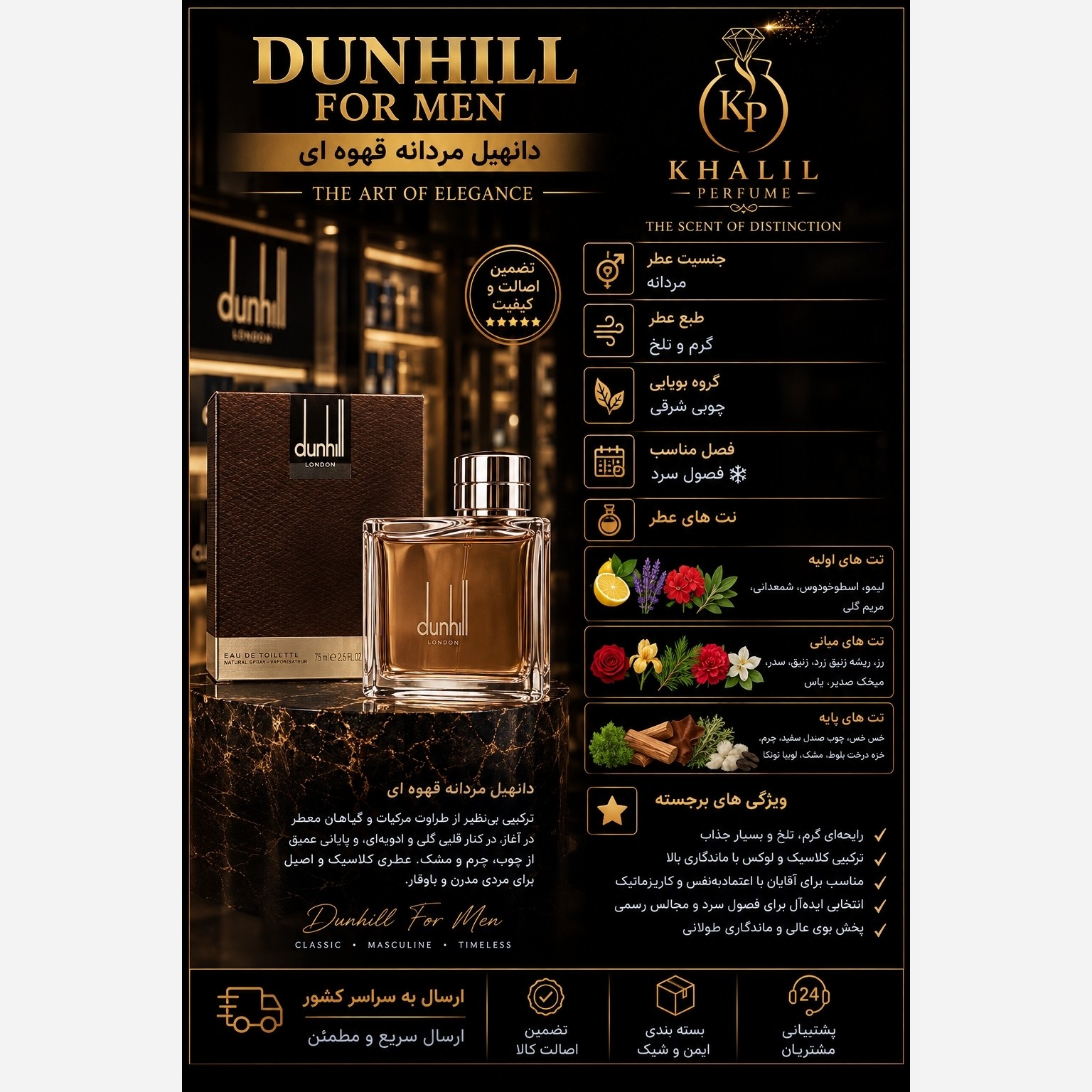 عطر دانهیل قهوه ای (هر میل)